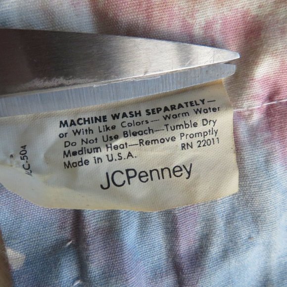 Vintage 80s JC Penny Blouson Valance Window Curtain Pink Blue 23 x 87 USA Made - Picture 8 of 8